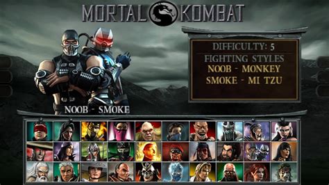 Mortal Kombat Unchained All Characters Psp Youtube