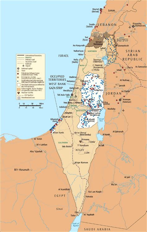 Large Map Of Israel And The Occupied Territories Israel Asia