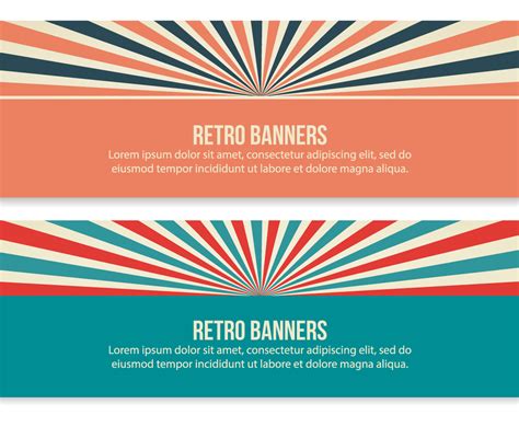 Retro Style Sunburst Banners Vector Art And Graphics