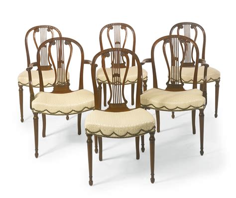 64 A Set Of Six George Iii Mahogany Dining Chairs Circa 1780