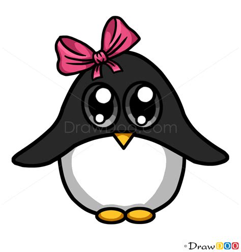 Cute Cartoon Penguin How To Draw Cute Anime Animals