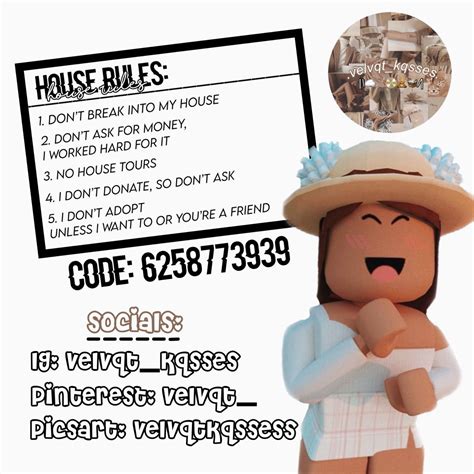 Roblox Codes Roblox Roblox Pic Code House Rules Sign Drawing Hair