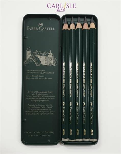 Faber Castell 9000 Jumbo Graphite Pencils Tin Set Of 5