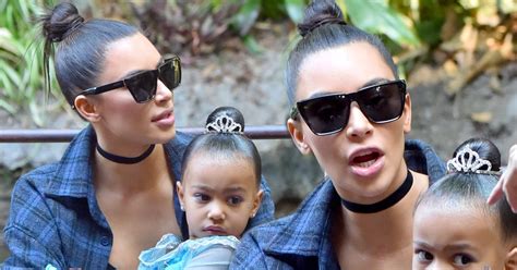 Kim Kardashian And Daughter North Are Twins In Matching Hairdos At Disneyland Mirror Online