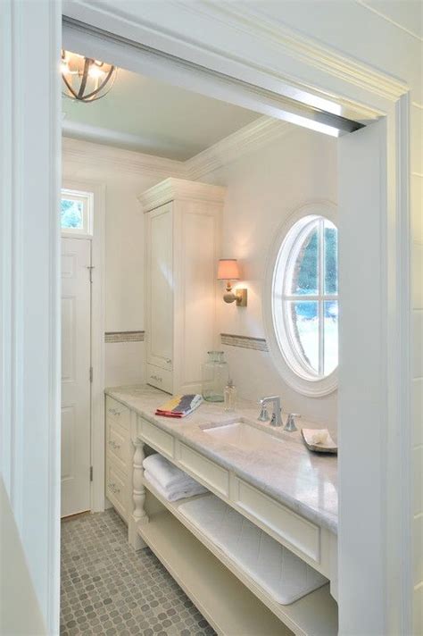 Browse our gallery with small pool ideas. New Atlanta pool house bath. Architect Cynthia Karegeannes. (With images) | White bathroom ...