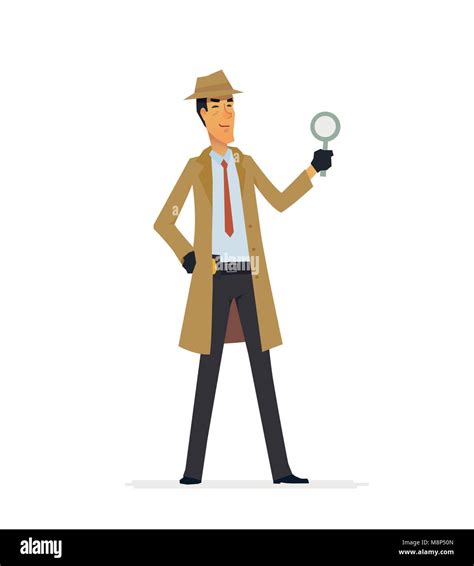 Private Detective Cartoon People Characters Illustration Stock Vector