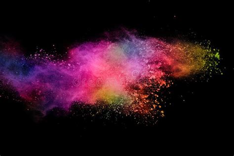 Abstract Colored Powder On Black Background Stock Photo Image Of