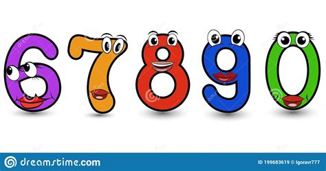 Funny Hand Drawn Cartoon Styled Alphabet Font Colorful Numbers 16 7 8 9