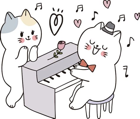 Vinil Decorativo De Música Gato Tocando Piano Tenstickers