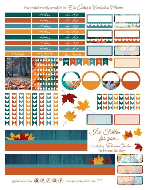 Free Printable Autumn Planner Stickers Page Two From Planner Onelove