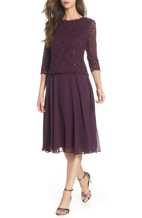 alex evenings mock two piece tea length dress nordstrom in 2020 two piece cocktail dresses