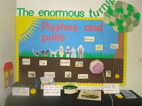 Pushes Pulls And The Enormous Turnip Science Display Pushes And Pulls Early Years Science