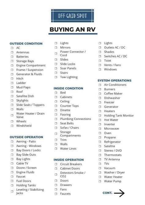Free Printable Rv Inspection Checklist Customize And Print