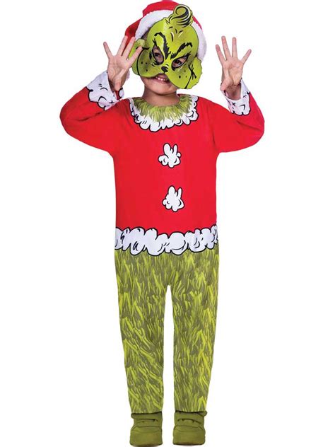 The Grinch Boys Fancy Dress Dr Seuss Christmas Kids Childrens Child