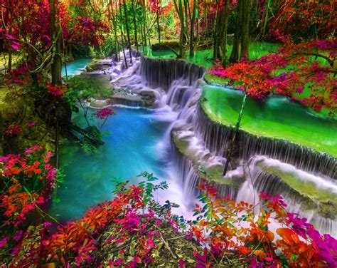 Aofoto 5x4ft Beautiful Waterfall Landscape Backdrop Polyester Coloring