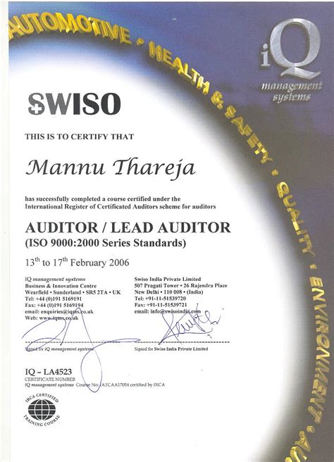 Iso 90012000 Qms Auditorlead Auditor Training