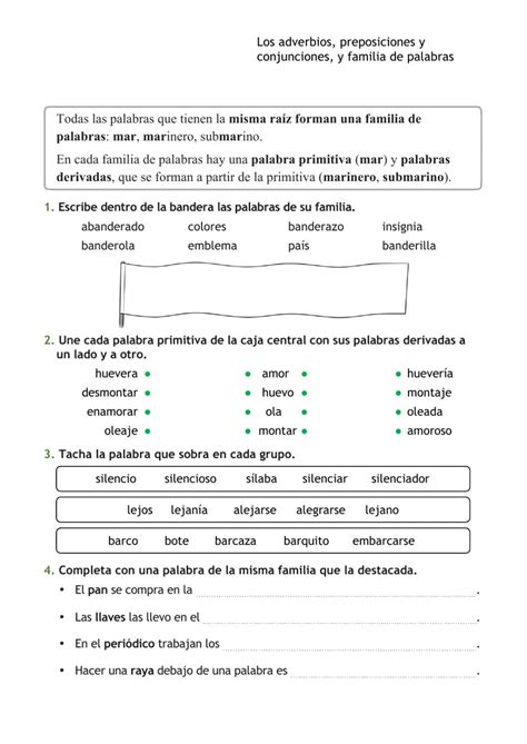 Adverbio Preposiciones Y Conjunciones Interactive Worksheet Workbook