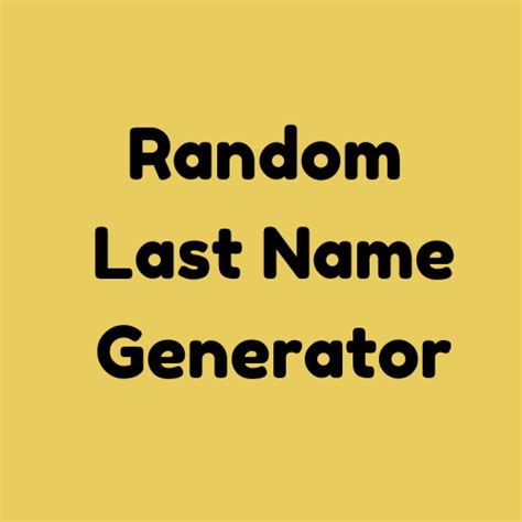 Random Last Name Generator Online