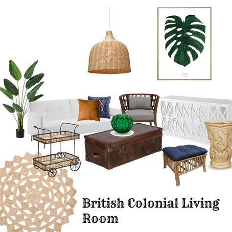 British Colonial Living Room Interior Design Mood Board By Mooloolaba