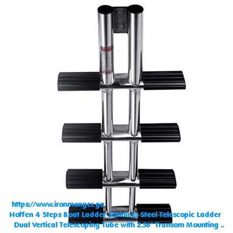 BEST Hoffen 4 Steps Boat Ladder Stainless Steel Telescopic Ladder Dual