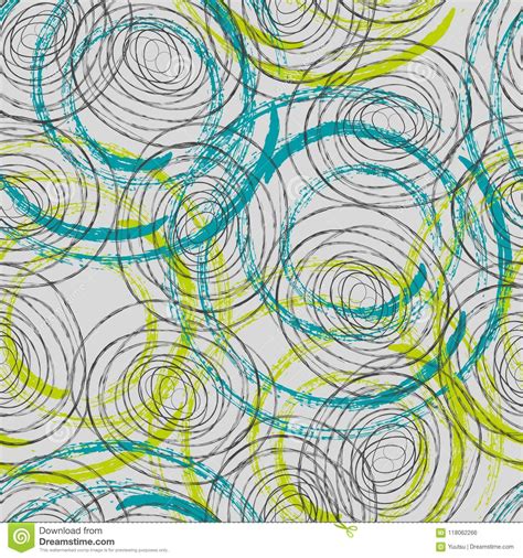 Abstract Circular Swirls Seamless Pattern Design Stock Vector