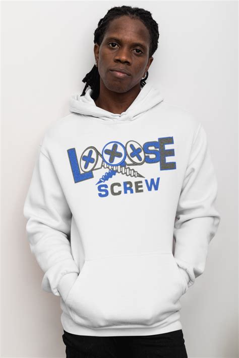 Hoodie Looose Screw Black And Blue Print Hoodies To Match