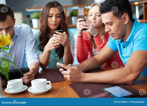 Chatting In Smartphones Stock Image Image Of Lifestyle 63152861