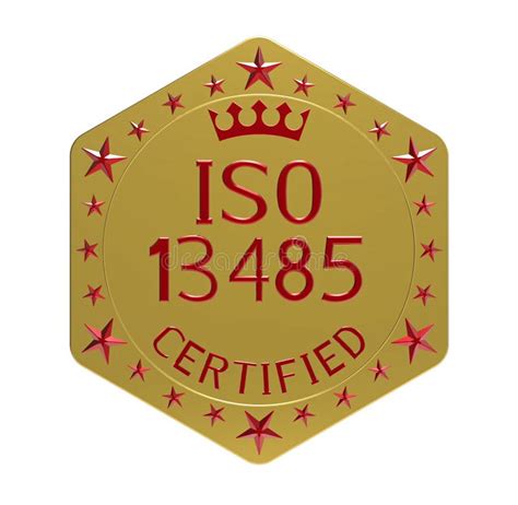Iso 13485 Certified Badge Icon Certification Stamp Flat Design