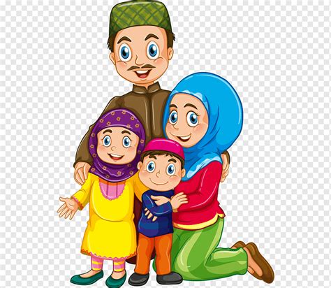 Gambar Keluarga Bahagia Kartun Muslim Bonus