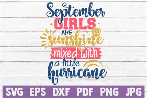 September Girls Are Sunshine Mixed With A Little Hurricane Svg Cut Fil