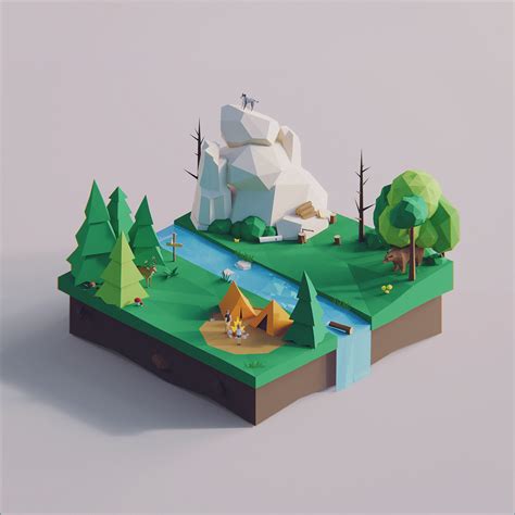 Low Poly Worlds Behance
