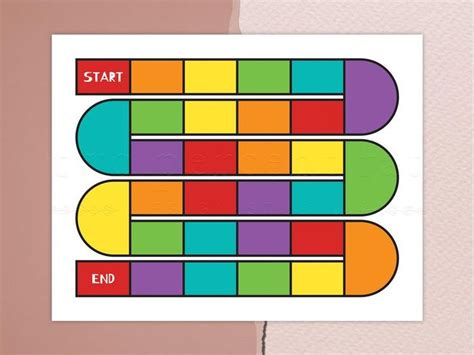 Printable Board Game Board Game Template Blank Board Game Etsy
