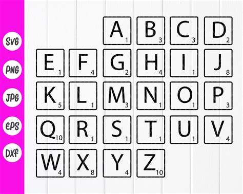 Scrabble Letters Svg Bundlescrabble Tiles Svgscrabble Font Etsy