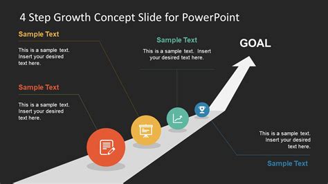 4 Step Growth Concept Powerpoint Template Slidemodel