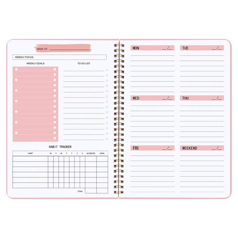 Buy To Do List Notebook Undated Weekly Planner Dairy A5 Spiral