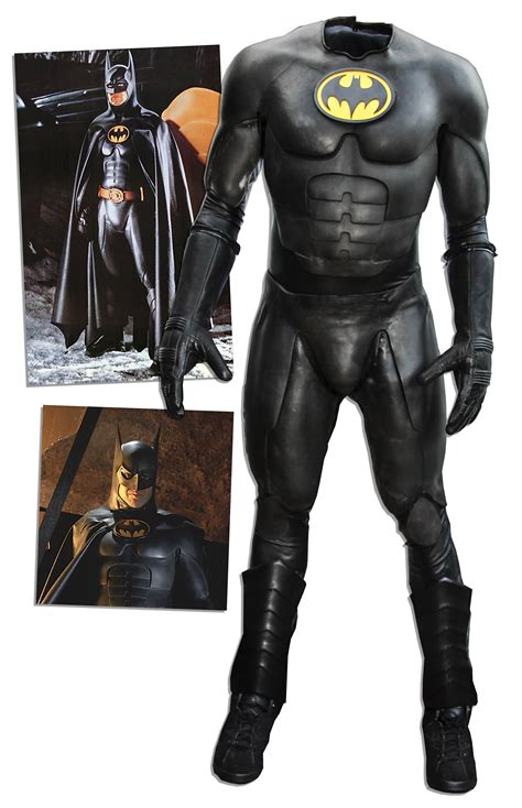 lot detail batsuit worn in batman returns from 1992 with gloves boots and mannequin display