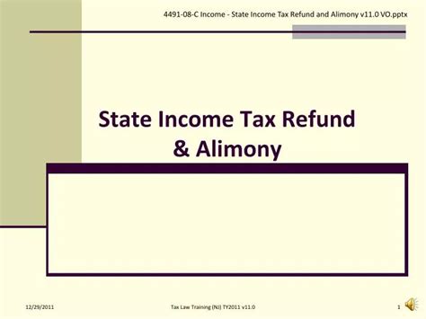 Ppt State Income Tax Refund And Alimony Powerpoint Presentation Id