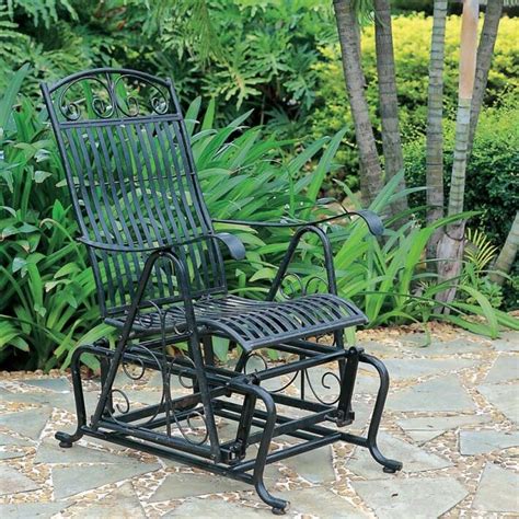 Three Posts Snowberry Iron Single Patio Glider Chair And Reviews Wayfair