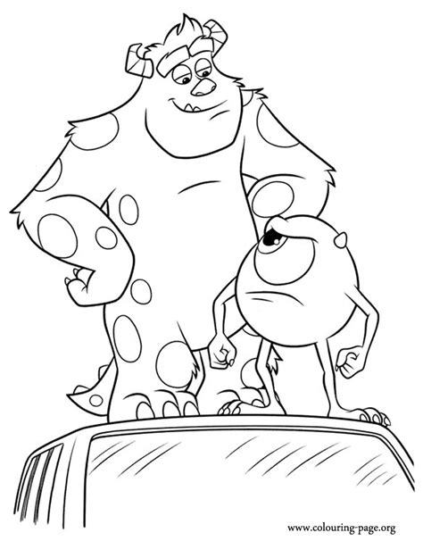 Monsters University Mike And Sulley At The University Coloring Page