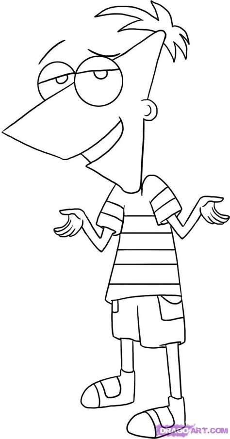 Ferb's head is shapes like a carrot, and phineas' is shaped like a shark tooth. Phineas y Ferb leon: Como dibujar a phineas