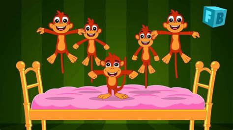 Five Little Monkeys Jumping On The Bed Children Nursery Rhyme Songs