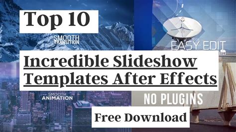 Top 10 Free After Effects Slideshow Templates Youtube