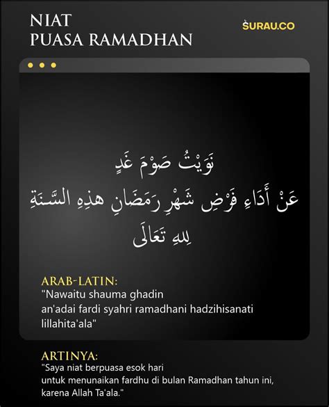 Bacaan Niat Puasa Ramadhan Yang Benar Beserta Artinya