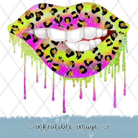 Leopard Dripping Lips Sublimation Png Digital Download Etsy Lip