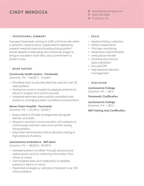 Professional Medical Resume Examples Livecareer