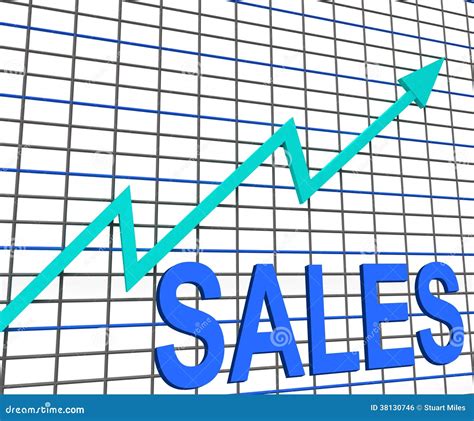 Sales Chart Graph Shows Increasing Profits Trade Stock Illustration
