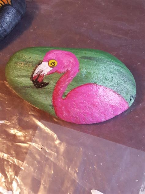 Pink Flamingo Painted Rock Painted Rock Animals Rock Painting