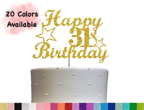 31st Birthday Cake Toppers Double Side Glitter Adult Party Etsy