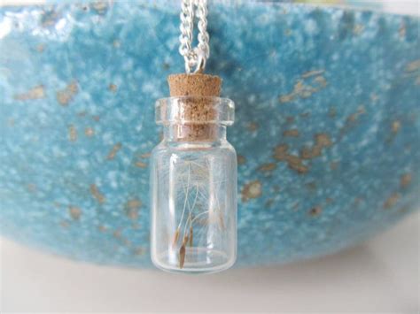 Make A Wish Necklace Bottle Necklace Dandelion Seed Necklace Etsy
