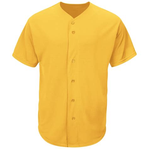 Majestic Yellow Cool Base Button Front Baseball Jersey
